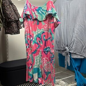 Lilly Pulitzer Pink Teal and Aqua Romper
